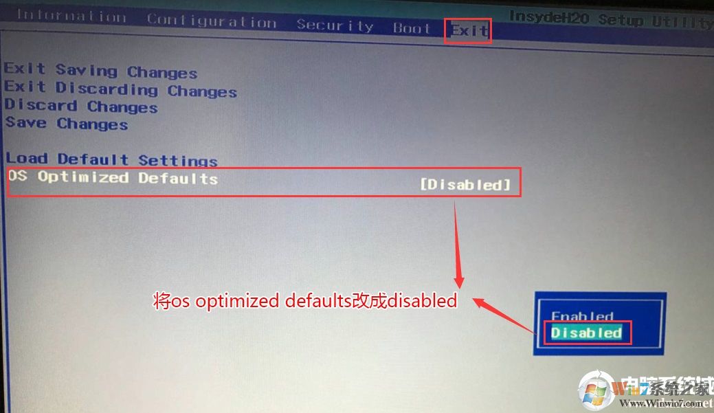 把OS Optimized Defaults設(shè)置為Disabled 把OS Optimized Defaults設(shè)置為Disabled