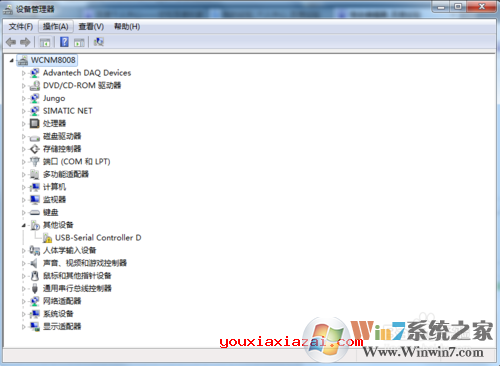 進(jìn)入設(shè)備管理器會發(fā)現(xiàn)有一個打黃色感嘆號的設(shè)備
