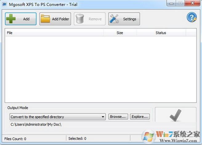 Mgosoft XPS To PS Converter v7.3.1(XPS/PXL文檔轉PS工具)