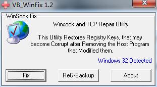 WinsockxpFix(TCP/IP修復(fù)工具) V1.2 綠色版