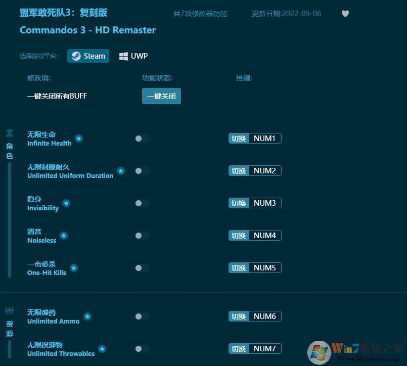 盟軍敢死隊(duì)3復(fù)刻版全能修改器 v2022.9最新版